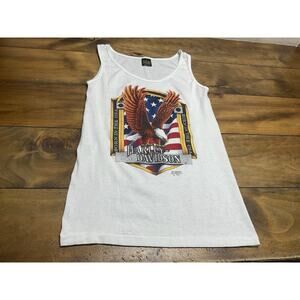Vintage 1991 Harley Davidson 3D Emblem Sleeveless Tank Top Eagle Size Small